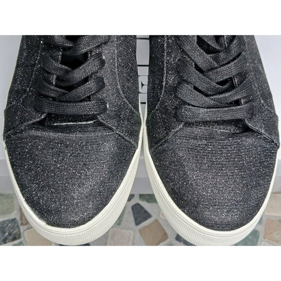Steve Madden ARRI Black Glitter Sneakers Womens 10 Medium Platform Shoes - Picture 13 of 13